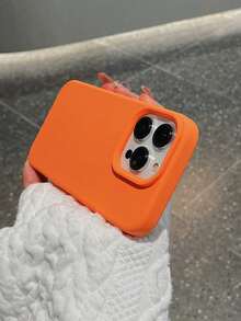 Minimalist Solid Color Material Minimalist Solid Color Fashion Phone Case Simple Dopamine Orange Phone Case Compatible With IPhone 17 Pro Max/17 Pro/17 Air/17/16 Pro Max/16 Pro/16/16 Plus/15/15 Pro Max/15 Pro/15 Plus/11/12/13/14 Pro Max/12 Pro/12 Pro Max/13 Pro/13 Pro Max/7 Plus/14 Pro/14 Pro Max/14 Plus, Soft Shell, Creative Design For Men And Women Spring Anniversary Gift - Orange - Upgraded Version - View 5