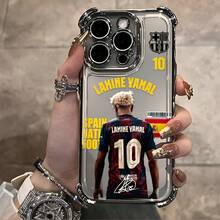 Genio del fútbol número 10 jugador firmado Y-Yamal's funda para teléfono adecuada para for  16 15 14 13 12 11 Pro Max X XR XSMAX 8 7 Plus, cubierta trasera suave transparente a prueba de golpes. - Color mezclado 1 - Ver 5
