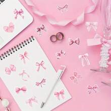 1 Roll 500pcs Valentine's Day Pink Bow Sealing Stickers, Cute Gift Box Blessing Stickers, Holiday Label Stickers - Multicolor - View 7