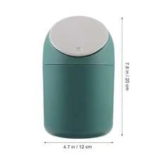 Press-Top Desktop Waste Bin With Lid Green Mini Garbage Can For Office Kitchen Table Small Trash Container Storage Bucket - Default - View 2