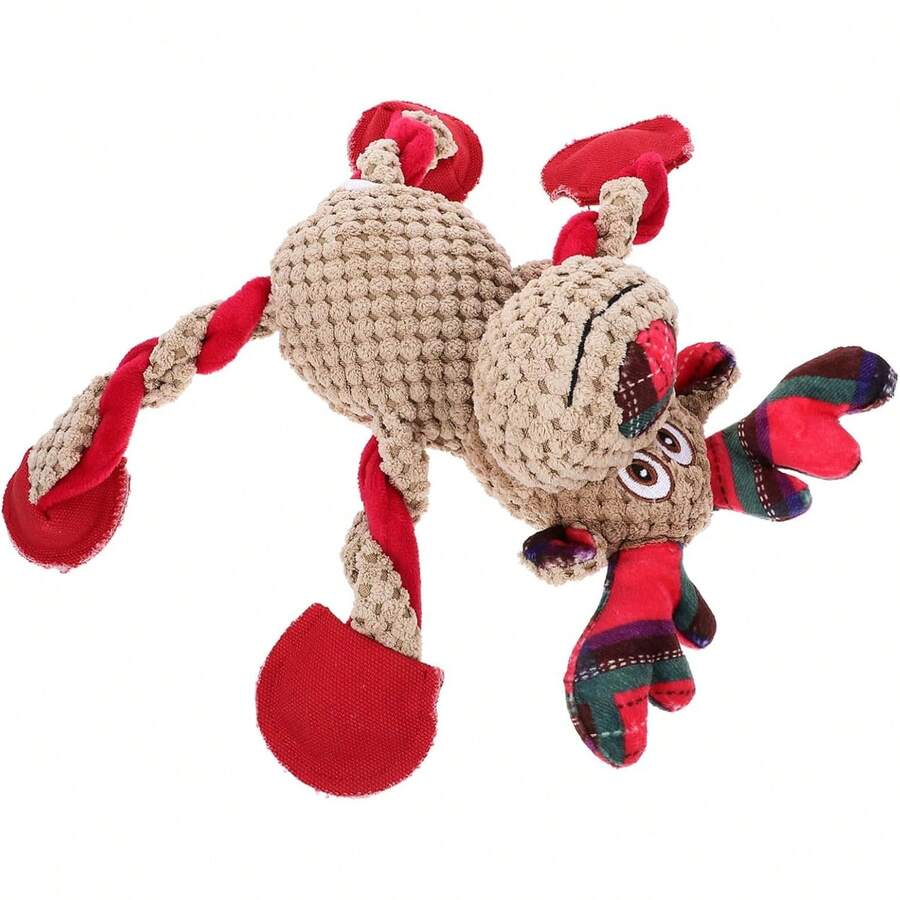 GANAZONO Juguete De Navidad para Perros Juguete Chirriante De Reno Suave y Duradero para Mascotas Pequeñas y Medianas Estimula La Inteligencia y Diversión Fiestas Navideñas - 1 - Ver 1