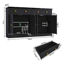 Credenza Para Hogar Con Cajones Y Espacio De Almacenamiento - Negro - Ver 3