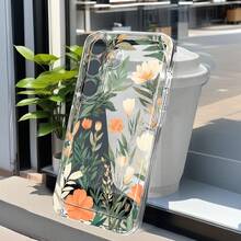 Funda de teléfono con patrón floral fresco para Samsung Galaxy A02 A03S A04 A05S A06 A13 A14 A15 A16 5G A21S A22 A23 A24 A25 A32 A34 A35 A50 A52 A53 A54 A55 A73 S21 Ultra S22 Plus S23+ S24 FE S25 Funda de teléfono transparente de TPU a prueba de golpes de cobertura completa, simple, a prueba de golpes, carcasa suave protectora, regalo creativo personalizado para ti o tus amigos - Colores mixtos - Ver 8