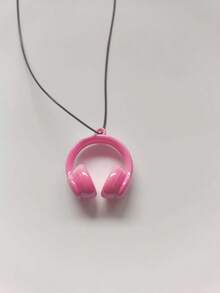 1pc Earphone Necklace, Red/Black/Silver/Ombre Pink/Ombre Purple Earphone Necklace, Unique & Fun Necklace, Holiday & Party Gift Necklace, Suitable For Gatherings, Daily Wear And Theme Parties