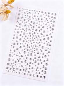1片3D仿珍珠贴纸，水钻贴纸，自粘贴纸，水钻装饰贴纸，发饰DIY装饰，情人节，母亲节，生日礼物，音乐节发饰，春夏发饰，美发套装，美发工具，粉色，透明，彩色，玫瑰红，家居美发饰品，节日，旅行，派对 - 透明水鑽 - 查看 18