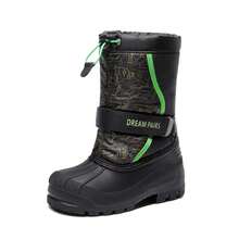 Kids Snow Boots Water-Repellent Mid-Calf Cold Weather Boots For Toddlers To Big Kids - 綠色 - 查看 4