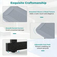 Picnic Table Bench Set For 24 People Outdoor Rectangular Camping Dining Table And 2 Benches W Umbrella Hole AllWeather HDPE Tabletop HeavyDuty Metal Frame Grey+Black