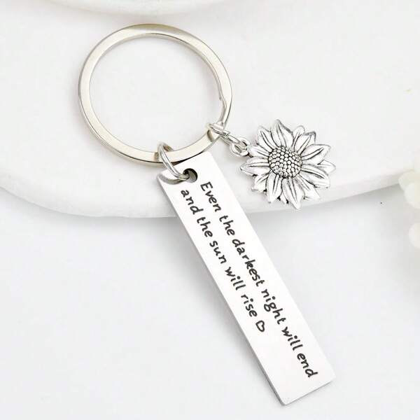 1pc Simple & Creative Letter Sunflower Keychain, Fashionable Accessory For Keys, Bags, Clothes, Suitable As Gift For Friends, Family, Couples Bag Charms Car Teacher Sister Gift Ideas