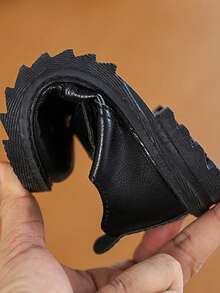 1 par de zapatos formales para niños pequeños, diseño de gancho y bucle de PU, zapatos planos de estilo Oxford, de moda para primavera y otoño - Negro - Ver 5