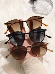 3pcs Multicolor Plastic Round Classic UV Protection Women Sunglasses For Summer Daily Life Street-Photography Tropical Beach Vacay Going Out Outfit Fashionable Shade Elegant Outfit Family Outings Travel Vacation Holiday For Summer Beach Vacation,Outdoor,Travel