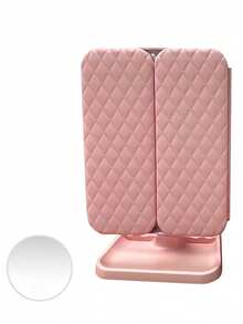 1pc Folding LED Makeup Mirror With 3 Adjustable Lighting Modes, Touch Screen Vanity Mirror With Stand For Desk, Bedroom, Dorm, Or Travel, Perfect For Daily Skincare, Cosmetic Use, Valentine's Day, Holiday Gifts, Women Gift(White/Pink) - 彩色 - 查看 11