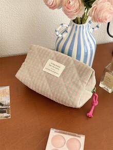 1 Túi đựng đồ trang điểm dạng lưới màu xanh lá cây và hồng dành cho nữ, đựng cọ khi đi du lịch, thiết kế khóa kéo mở lớn, thích hợp đựng mỹ phẩm, son môi, trang sức, khăn giấy, băng vệ sinh - Màu xanh Ô liu - Xem 5