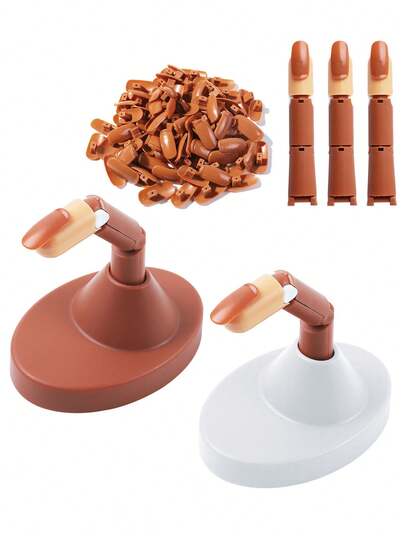 1Set Nail Train Practice Hand For Acrylic Nails Mechanical Nail Finger Model Non-Slip ABS Professional False Full Cover Fake,Nail Painting Practice, Beginner Acrylic Manicure Kit Accessories, Press-On Nail Designs, Nail Salon Equipment And Decorations, For Nail Art Display Practice.