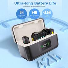 HITOZON Professional Wireless Lavalier Microphone With Plug & Play, Smart Noise Cancellation, Omnidirectional Recording - Portable Charging Case - For Smartphones, Computers, Cameras - Content Creation, Live Streaming, Podcasting - One Size - View 8