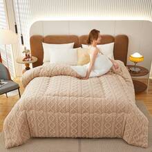 1pc Skin-Friendly Milk Velvet Quilt, Machine Washable, Soft & Comfortable, Suitable For All Seasons