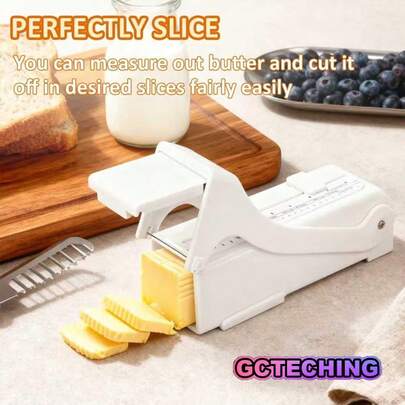 GCTECHING 1 pieza Dispensador de mantequilla y queso ajustable, cortador de tostadas de queso para hacer pan, herramienta de corte de mantequilla y rebanador de queso