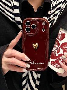 Ốp điện thoại in chữ cái đầu theo yêu cầu, tương thích với iPhone 17/16/15/14/13/12/11 Pro Max và nhiều dòng khác, chất liệu TPU chống sốc và chống trầy xước, thiết kế tối giản, màu be. Phù hợp với 17 Pro Max, món quà hoàn hảo cho sinh nhật, kỷ niệm, Giáng sinh. - Màu Đỏ Sâu - Xem 5