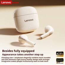 Lenovo EA166 Bluetooth Wireless Earbuds: Wireless Semi-In-Ear, High-Quality Sound, Ultra-Long Battery Life, Compact Design - Moon Rock White - View 7