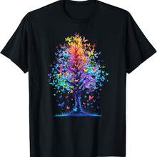 Butterfly Tree Aesthetics Butterflies Beautiful Aesthetics T-Shirt - 黑色 - 查看 1