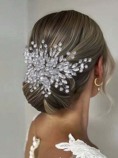 1 Stück eleganter Kristall-Haarkamm, modisches Haaraccessoire für Frauen für Hochzeit, Feiertage, Abschlussball