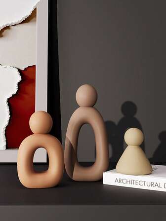 简约家庭雕像现代风格家居装饰镂空雕塑北欧客厅摆件卧室装饰小雕像礼物