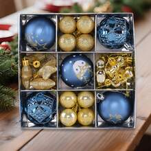 35Pcs Multi Colored Plastic Christmas Pendant Set Creative Plastic Decorative Ball Christmas Tree Hanging Decoration - Dark Blue - View 4