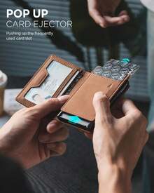 ¡RecomendadoVULKIT Tarjetero de Crédito Protección RFID Anticlonación con Monedero, Cartera Minimalista para Hombre con Caja de Regalo, Marrón¡Top de Temporada - Negro - Ver 3