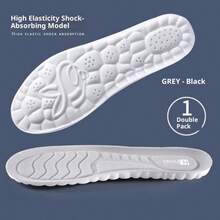 4D Cloud-Like Comfort Insole For Summer, Soft, Comfortable, Breathable, Absorbent, Odor-Resistant, Men's Sports Soft-Soled Insole - Grey - View 6