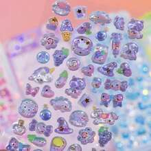 1 pieza Pegatina 3D en relieve, patrones de animales de dibujos animados lindos como pingüino, gato, conejo, dinosaurio, pegatina decorativa DIY adecuada para scrapbook, cuaderno, funda de teléfono, bolsa, etc. - Multicolor - Ver 3