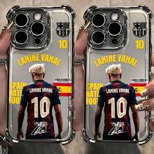 Genio del fútbol número 10 jugador firmado Y-Yamal's funda para teléfono adecuada para for  16 15 14 13 12 11 Pro Max X XR XSMAX 8 7 Plus, cubierta trasera suave transparente a prueba de golpes. - Color mezclado 1 - Ver 3