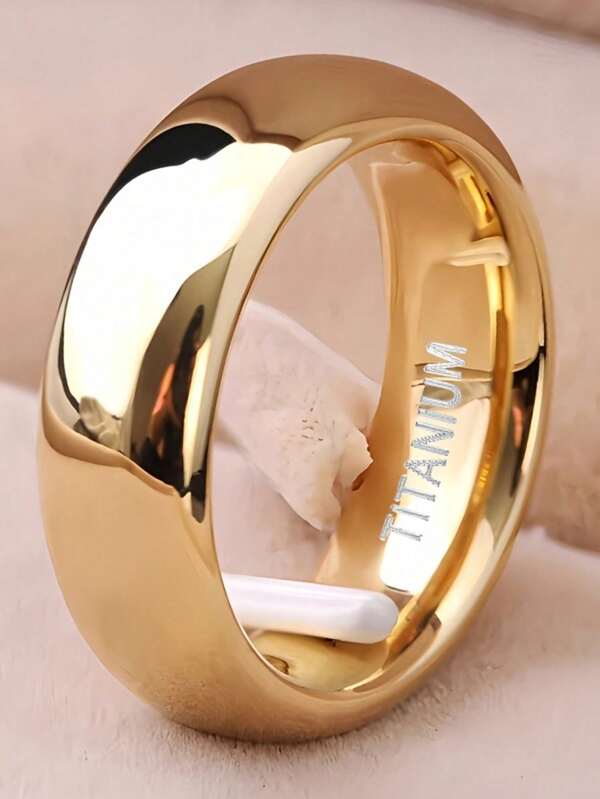 6mm Wide Ring - Gold Tone, Modern Minimalist Style, Durable Jewelry For Weddings, Valentine's Day, Graduation, Anniversaries, Unisex, Crafted With Quality Simulated Gems, Fashionable Accessories, Couple Rings