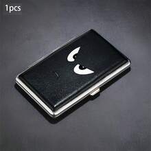 Pattern Thick Cigarette Box, Black And Brown Leather Texture, Can Hold 20 Cigarettes, Each Box Has A Rubber Strap Fixed Ultra-Thin Flip Design, Fashionable And Creative Moisture-Proof And Pressure Resistant Portable Cigarette Box - Multicolor - View 9