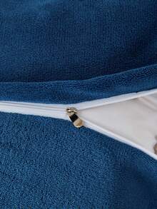 2/3pcs Navy Blue Warm Velvet Plush Comforter Set (Comforter Not Included), Breathable Super Soft, Suitable For All Seasons (1pc Comforter Cover + 1/2pcs Pillowcase, Pillow Not Included), Soft Dual-Color Design, Ideal For Bedroom, Guest Room, Dorm. 1pc Comforter Cover + 1/2pcs Pillowcase (Comforter Not Included), Machine Washable, Size Options: Super King, King, Standard Double, Single, Dorm, Back To School. Velvet Flannel - Navy Blue - View 8