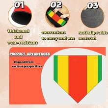 Baseball Home Plate - 17" Tri-Color Blended Rubber Mat For Pitching & Hitting Practice,Softball Training | 0.6lbs Lightweight,Portable Design, All-Weather Baseball Bases - Multicolor - View 5
