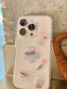 1张3D蛋糕、郁金香、咖啡图案贴纸，可用于DIY装饰手机、平板电脑、杯子、手账等。 - 彩色 - 查看 3