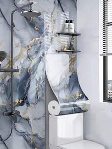 1roll 300CM/118.1in Marble Peel And Stick Wall Panels Ideal For: Kitchen Backsplash, Showers, Bathrooms, Living Rooms And Flooring - Multicolor - View 22