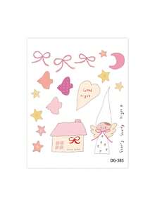 1pc Cute Butterfly, Moon & Star Fashion Decorative Sticker, Suitable For DIY Phone Case, Tablet, Cup, Etc.
