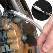 2PCS Brake Bleeder Hose With One-Way Check Valve, Universal Brake Fluid Bleeding Kit Brake Bleeder Valve For Hydraulic Brake System - Silver - View 3