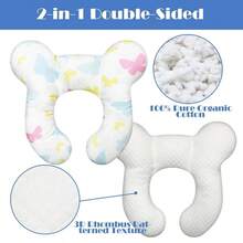 Support Pillow, Neck Pillow Upgraded Comfortable Sleep Cushion Car Plane Stroller Pushchair - A - bươm bướm - Xem 3