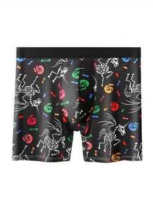 5-Pack Plus Men's Patterned Panties - Breathable, Quick Dry, Elastic Swimming Pants With Fun Graffiti Designs For Beaches And Sports - Mixed Color - View 6
