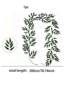 1/2pcs 74.8inch Artificial Red Fruit Vine With Simulated Green Leaves, Wreath-Style Artificial Vine, Bright Colors, For Home Decoration, Outdoor Courtyard Decoration, Porch Balcony Decoration, Fireplace Decoration, Christmas Tree Decoration, Wreath Making, Party Decoration, Bedroom Living Room Decoration, Wall Decoration, Office Decoration, Christmas Decoration, Birthday Gift