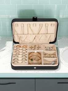 Large Capacity Luxury Jewelry Box, Jewelry Storage Box, Cabinet Storage Box, Necklace, Earrings, Bracelet, Ring Jewelry Box, French Exquisite Gold Jewelry Box, High-End Multilayer Lockable Large Capacity Anti-Oxidation Bracelet, Earrings, Necklace Jewelry Storage Box, Jewelry Tray, Jewelry Storage Box, Ring, Bracelet, Pendant Jewelry Organizer, Portable Travel Jewelry Box, Gift For Girlfriend/Mom/Mother's Day, Best Friend, Birthday, Valentine's Day, Christmas - Multicolor - View 19