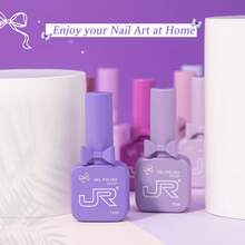 JR Set de 9 piezas de 15ml de esmalte de uñas en gel de colores, con botella y tapa con diseño de lazo para el Día de San Valentín, gel UV LED que se retira con remojo, regalo para las uñas de las niñas - Multicolor - Ver 6