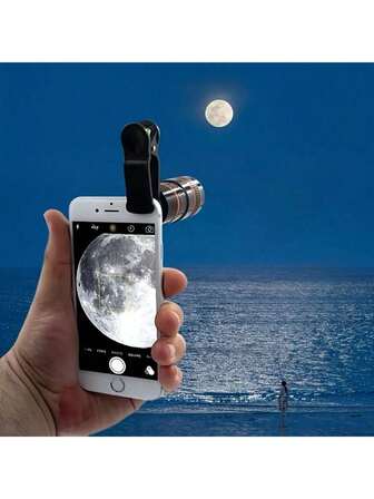 20X Optical Zoom Lens, Smartphone Camera Lens Attachment - PVC Clip-On Design, No Battery Required, Ideal For Concerts, Stargazing, And Outdoor Travel Photography, Outdoor Photography Gear | Multifunctional Camera Accessory | Durable PVC Lens, Christmas/Household Gift