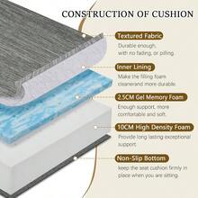 Gel Memory Foam Recliner Cushions With Lumbar Support Pillow For Elderly 20x20x5 Inch Thick Dual-Layer Patent Design Non-Slip Seat Cushion For Recliner Chair To Reduce Hip Lumbar Pain Grey - GreySeatCushionLumbarSupport - Xem 2