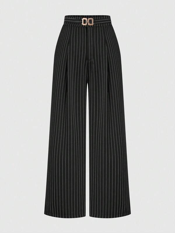 EARO Women's Striped Pants, Fashionable Loose Cinched Waist Versatile Elegant
