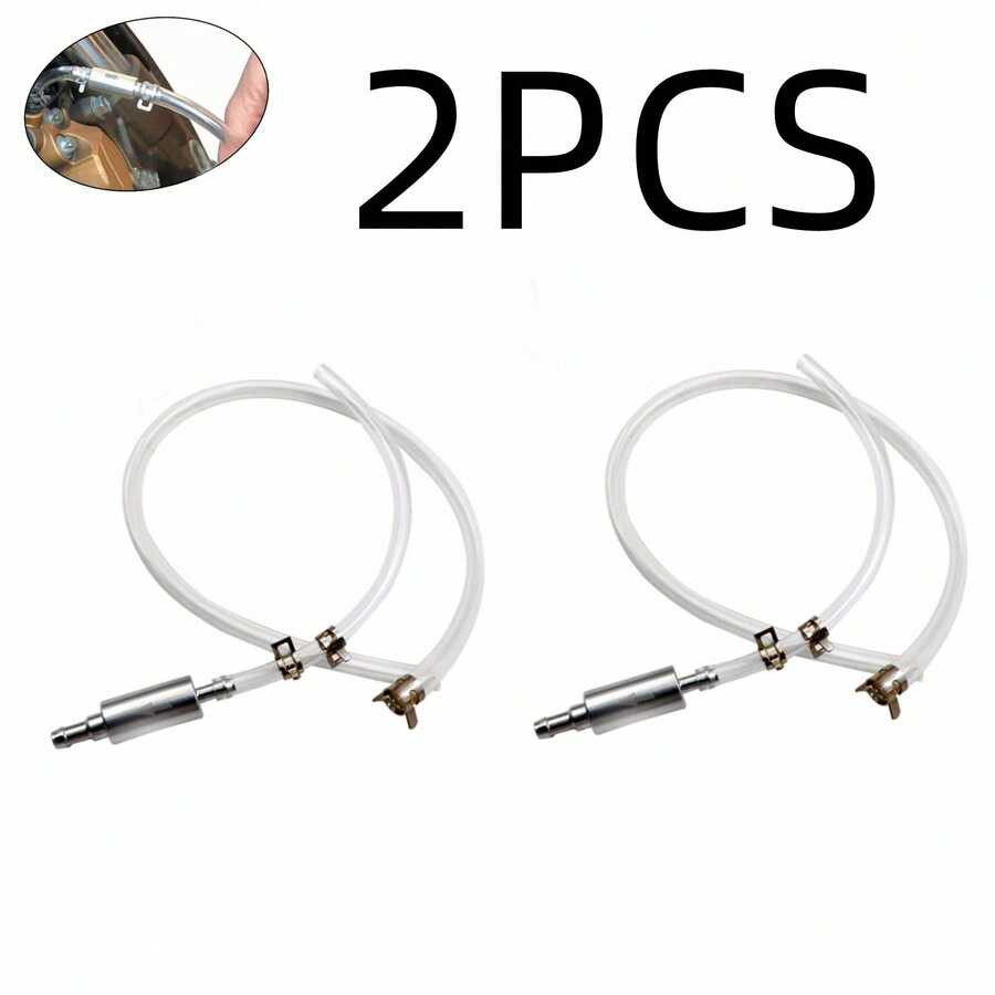 2PCS Brake Bleeder Hose With One-Way Check Valve, Universal Brake Fluid Bleeding Kit Brake Bleeder Valve For Hydraulic Brake System