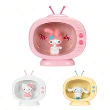 Miniso 1pc Sanrio My Melody TV Shaped Night Light, Soft Silicone Material, Eye-Friendly Warm Light, Suitable For Bedroom And Kids Room, USB Rechargeable - Pink - View 7