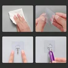 20 PEÇAS Ganchos Adesivos Sem Preocupações, Fixação Ultra Forte Sem Resíduos e À Prova d'Água, Ganchos Invisíveis Cristalinos para Organização Sem Danos na Cozinha, Banheiro e Todos os Cômodos, Organize Sua Vida Sem Esforço