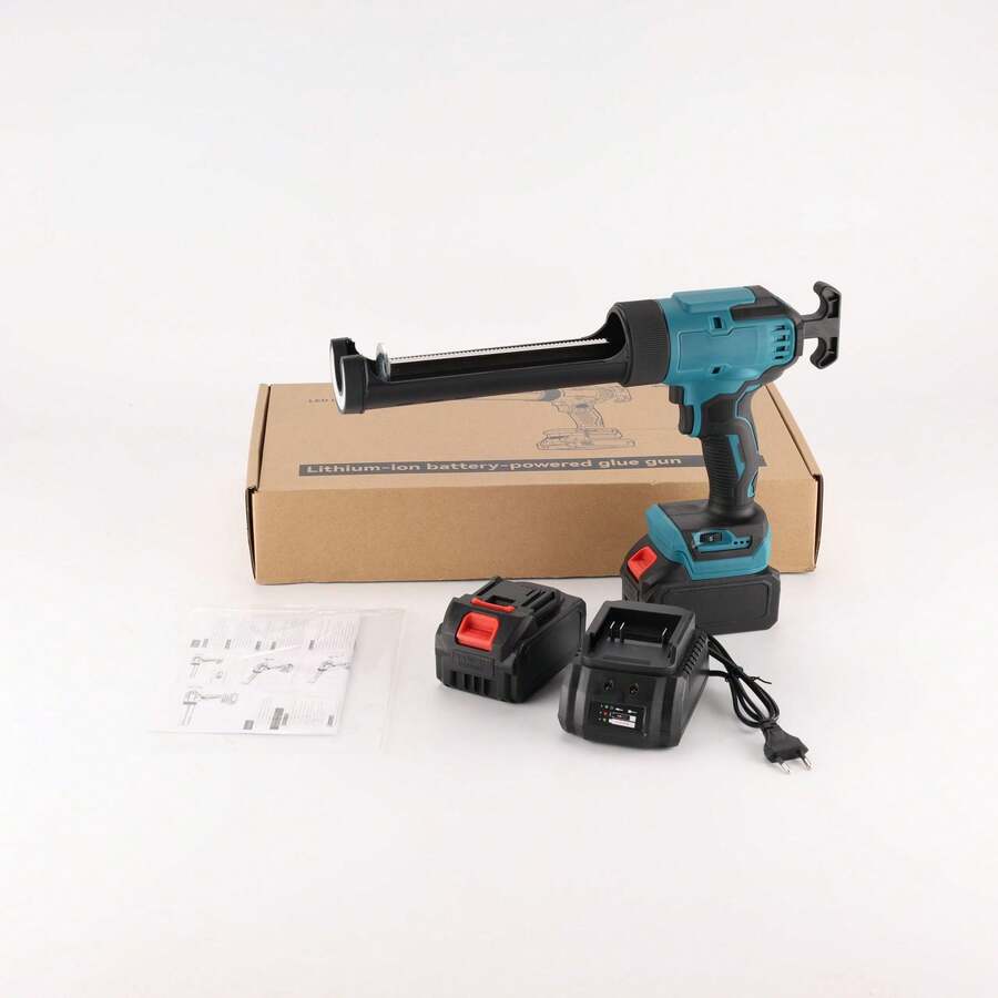 Pistola de pegamento eléctrica LED, pistola de pegamento para estructura, pistola de pegamento de vidrio, hermosa costura, pistola de pegamento eléctrica, pistola de calafateo, pistola de compresión - Azul - Ver 1